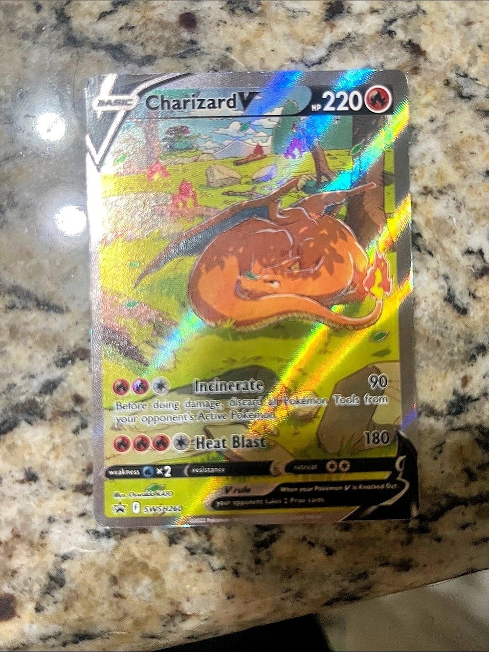Pokémon Charizard V Holo Trading Card SWSH050